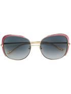 Gucci Eyewear Oversized Frames Sunglasses - Gold