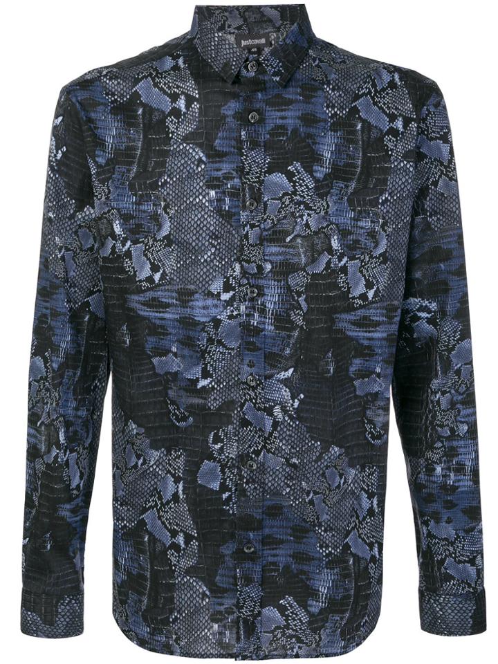 Just Cavalli Snakeskin Print Shirt - Blue
