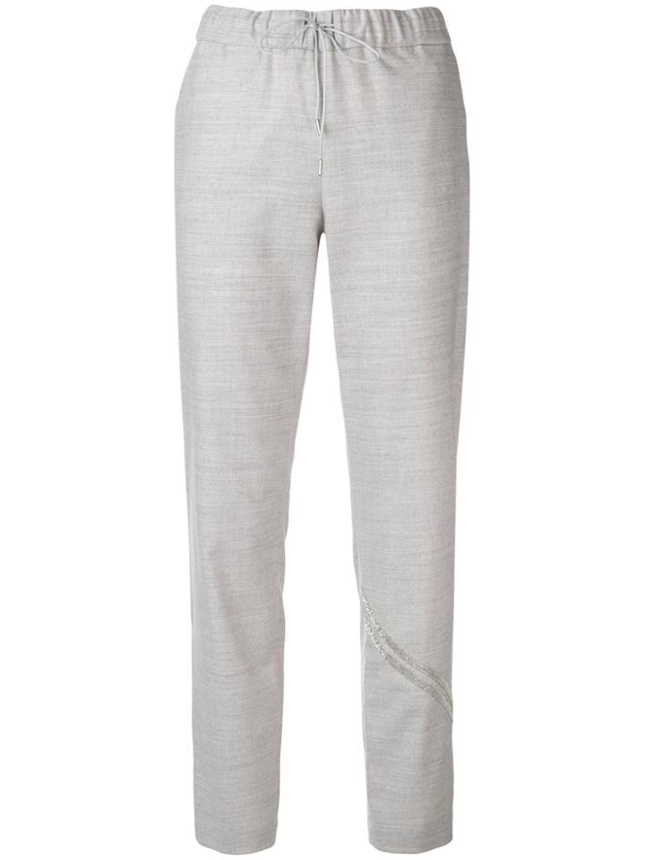 Fabiana Filippi Bead Embellished Tapered Trousers - Grey