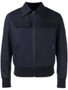 Neil Barrett Bomber Jacket, Men's, Size: Xl, Blue, Cotton/polyester/polyurethane/spandex/elastane