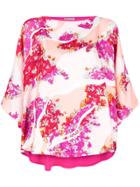 Emilio Pucci Floral Flared Top - Pink & Purple