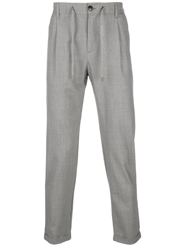 Eleventy Drawstring Slim-fit Chinos - Grey