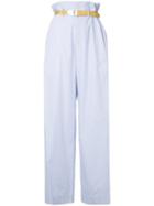 Maison Margiela - Flared Tailored Trousers - Women - Cotton - 40, Blue, Cotton