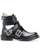 Diesel Cut-out Buckle Boots - Black