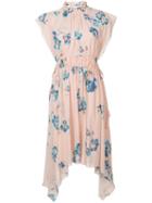 Ulla Johnson - Floral Asymmetric Hem Dress - Women - Silk/polyester - 2, Nude/neutrals, Silk/polyester