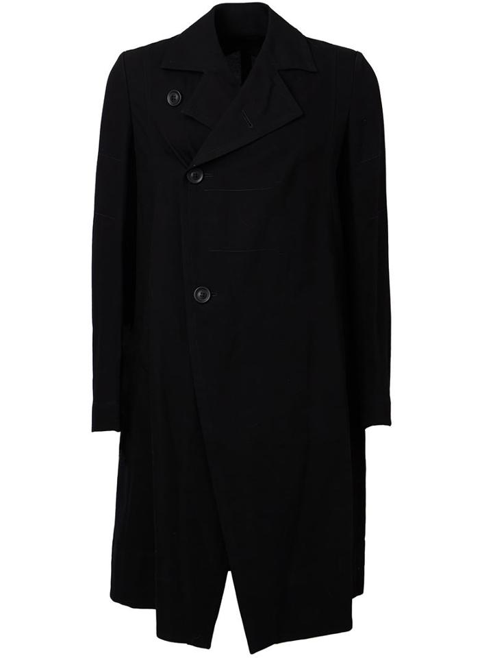 Julius Single Breasted Coat, Men's, Size: 3, Black, Cotton/cupro/viscose