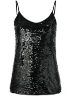 P.a.r.o.s.h. Sequin Embellished Cami Top - Black