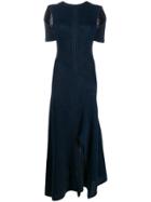 Chloé Long Knitted Dress With Shoulder Cut-outs - Blue