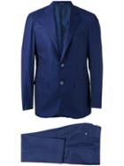 Corneliani Notched Lapel Two-piece Suit, Men's, Size: 54, Blue, Virgin Wool/cupro