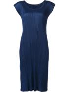 Pleats Please By Issey Miyake Scoop Neck Pleated Dress