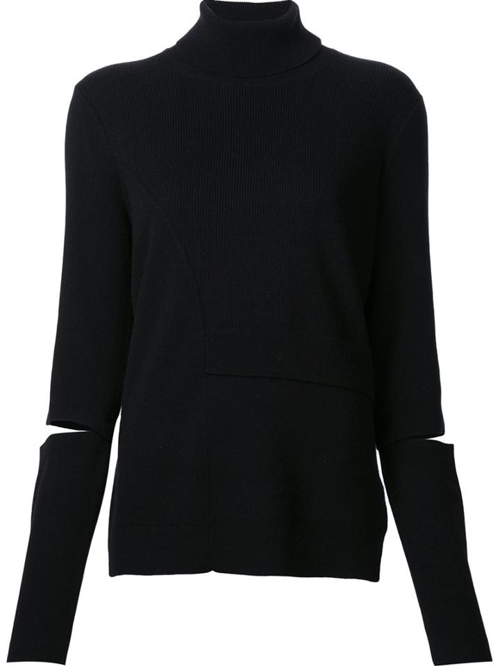Proenza Schouler Slit Sleeve Jumper, Women's, Size: Large, Black, Spandex/elastane/cashmere/wool