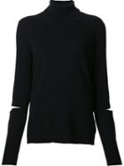 Proenza Schouler Slit Sleeve Jumper, Women's, Size: Large, Black, Spandex/elastane/cashmere/wool