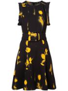 Proenza Schouler Rose Imprint Belted Dress - Yellow