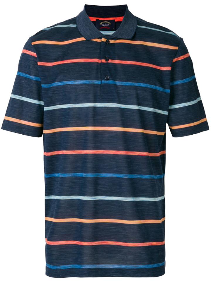 Paul & Shark Striped Polo Top - Blue