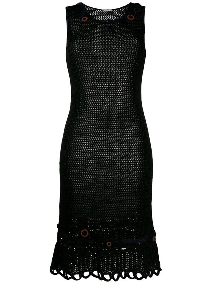 Prada Pre-owned Sleeveless Crochet Dress - Black