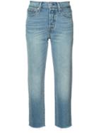 Levi's Straight Cropped Jeans, Women's, Size: 25, Blue, Cotton/spandex/elastane