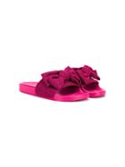 Colors Of California Kids Teen Bow Detail Slides - Pink