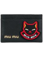Miu Miu Cat Logo Patch Cardholder - Black
