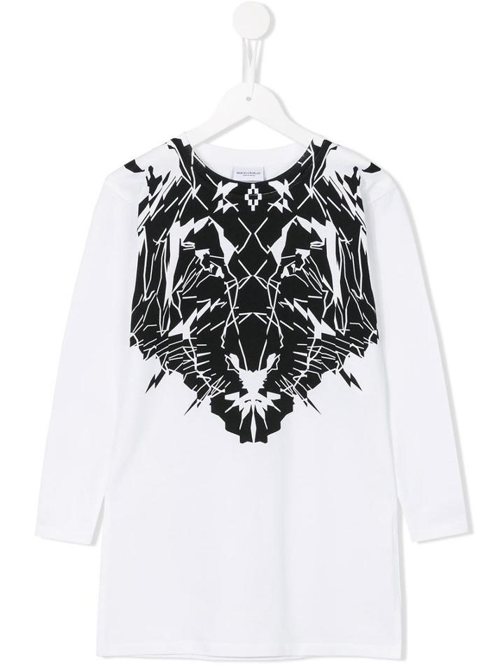 Marcelo Burlon County Of Milan Kids Pixellated Animal Print Dress, Girl's, Size: 6 Yrs, White