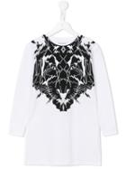 Marcelo Burlon County Of Milan Kids Pixellated Animal Print Dress, Girl's, Size: 6 Yrs, White