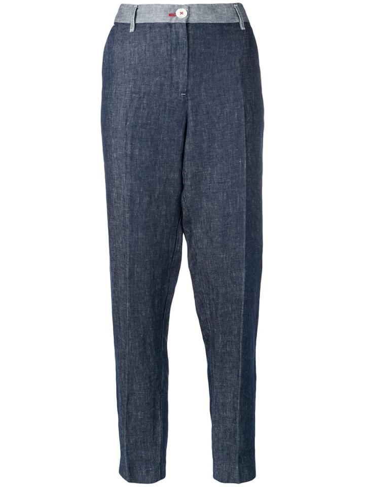 Emporio Armani Denim-effect Chinos - Blue