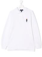Ralph Lauren Kids Teen Bear Embroidered Polo Shirt - White