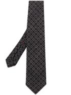 Isaia Print Woven Tie - Brown