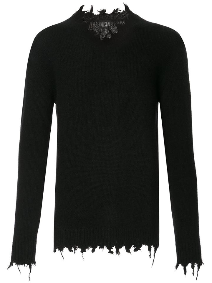 Overcome Jumper With Frayed Edges - Black