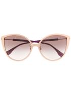 Fendi Eyewear Oversized Tinted Sunglasses - Gold