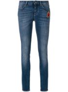 Dolce & Gabbana Skinny Jeans With Sacred Heart Patch - Blue