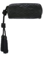 Chanel Vintage Tassel Detail Quilted Clutch - Black