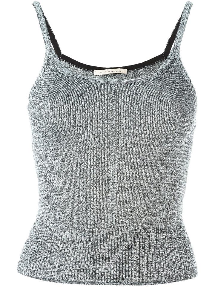 Christopher Kane Lurex Knitted Camisole, Women's, Size: Large, Grey, Polyamide/polyester/viscose/metallic Fibre