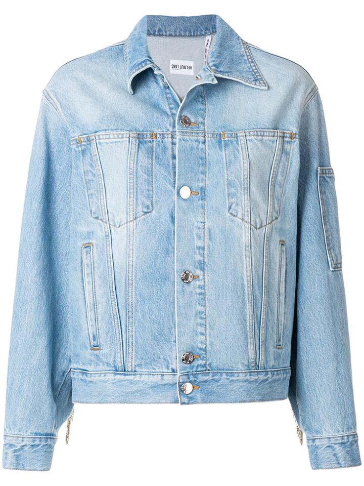 Helmut Lang Bead Fringe Denim Jacket - Blue