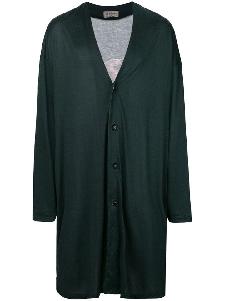 Yohji Yamamoto Oversized Printed Cardigan - Green