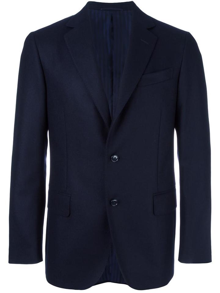 Mp Massimo Piombo Two Button Blazer, Men's, Size: 48, Blue, Wool/cupro
