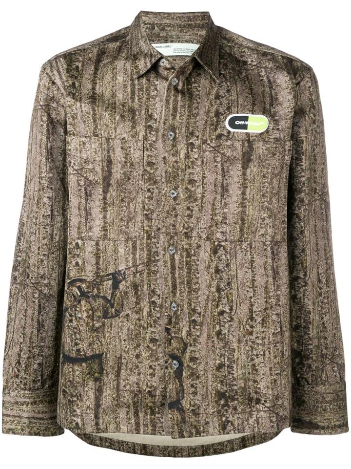 Off-white Camouflage Shirt Jacket - Brown