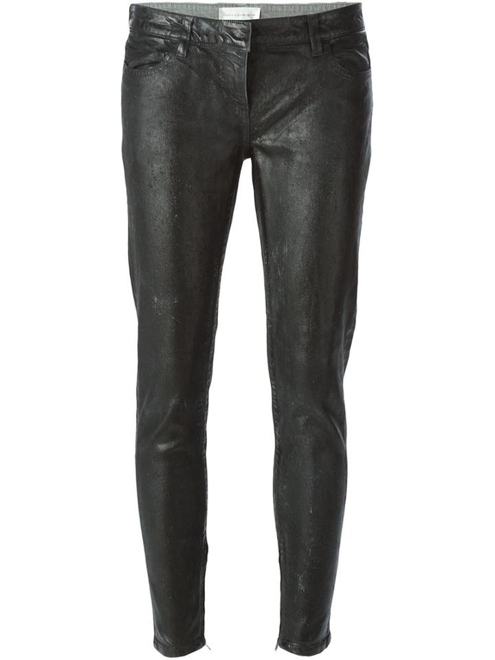 Faith Connexion Coated Skinny Jeans, Women's, Size: 28, Black, Cotton/polyurethane