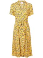 Harley Viera Newton Printed V-neck Dress - Yellow