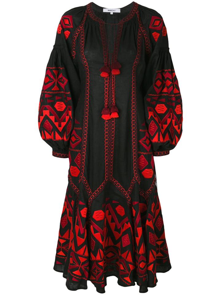 March 11 Kilim Embroidered Dress - Black