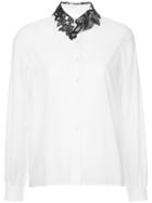 Kolor Contrast Lace Collar Shirt - White