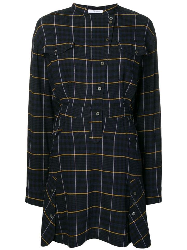 Derek Lam 10 Crosby Plaid Shirt Dress - Blue