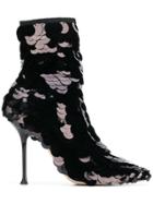 Sergio Rossi Sequin Ankle Boots - Black