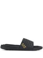 Ea7 Emporio Armani Logo Pool Slides - Black