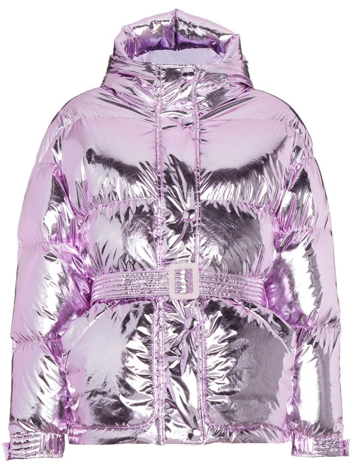 Ienki Ienki Pink Belted Puffer - Pink & Purple