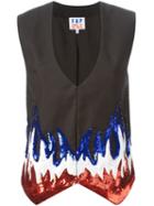 Filles A Papa 'justin' Waistcoat, Women's, Size: 2, Black, Cotton/spandex/elastane/polyester