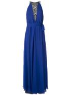 Tufi Duek Lace Panels Silk Gown - Blue
