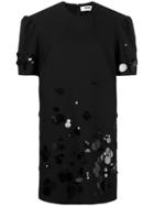 Msgm Oversized Sequin Dress - Black