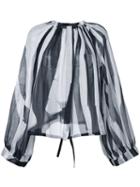 Ann Demeulemeester - Striped Blouse - Women - Silk/cotton - 38, Women's, White, Silk/cotton