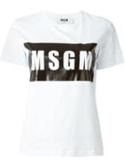 Msgm Logo Print T-shirt, Women's, Size: 46, White, Cotton