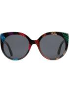 Gucci Eyewear Cat Eye Glitter Acetate Sunglasses - Black